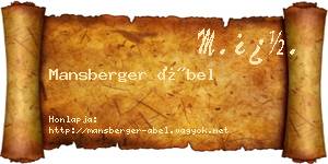 Mansberger Ábel névjegykártya